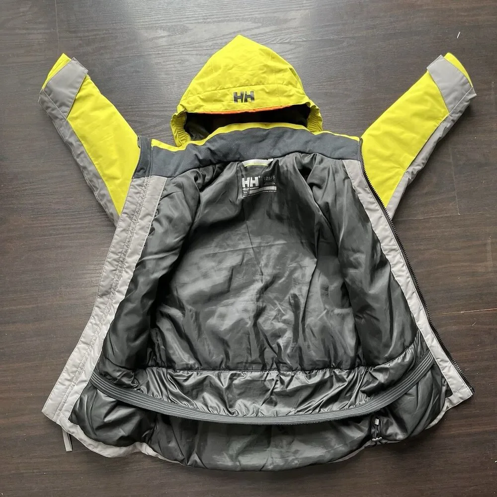 HELLY HANSEN Kids Sz 8 Traverse Jacket Waterproof Insulated Hooded Ski Snowboard